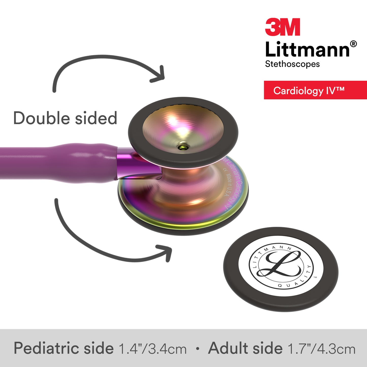 Littmann Cardiology IV Diagnostic Stethoscope: Rainbow & Plum - Violet Stem 6205 - Student Program 3M Littmann