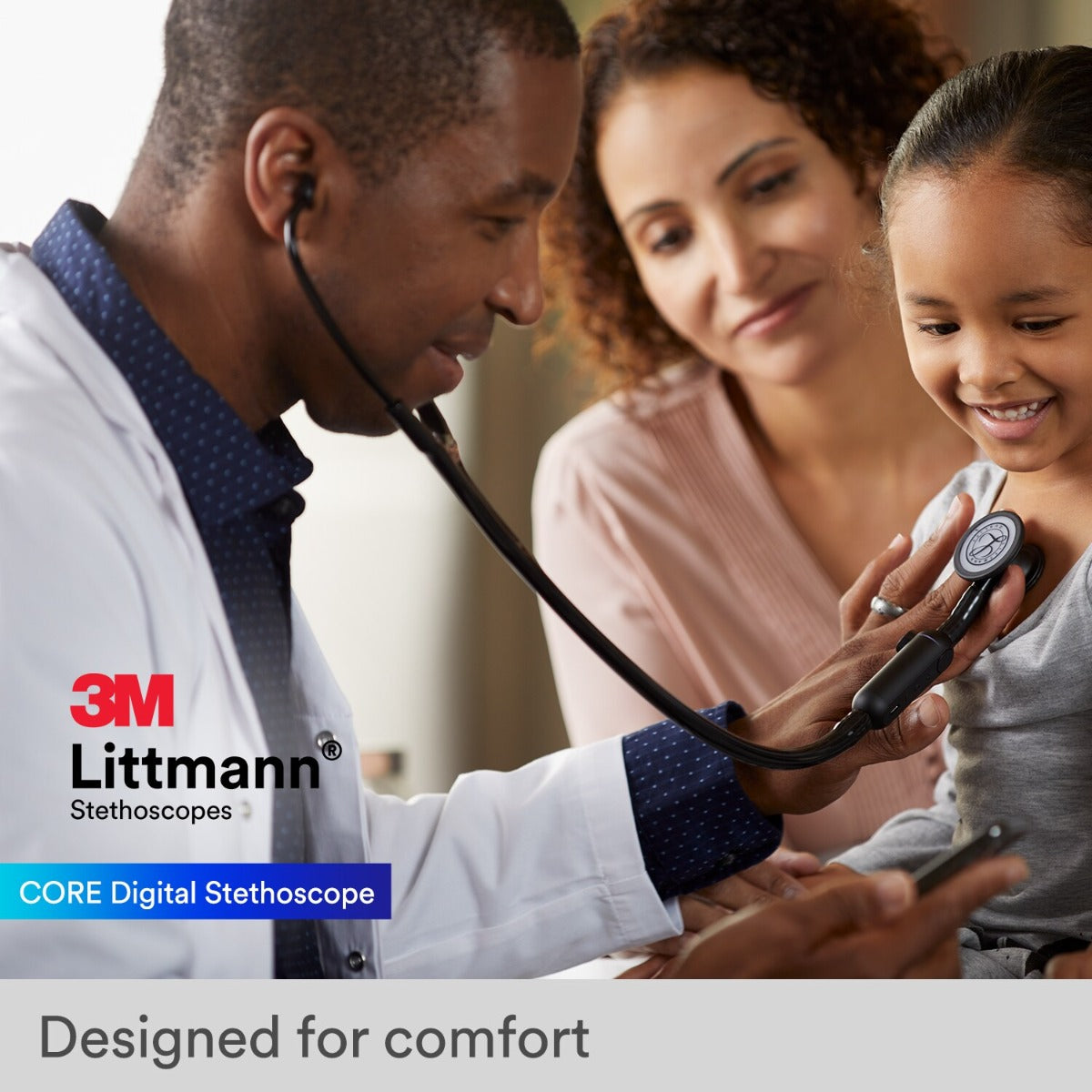 Littmann CORE Digital Stethoscope - 8570 High Polish Rainbow & Black 3M Littmann