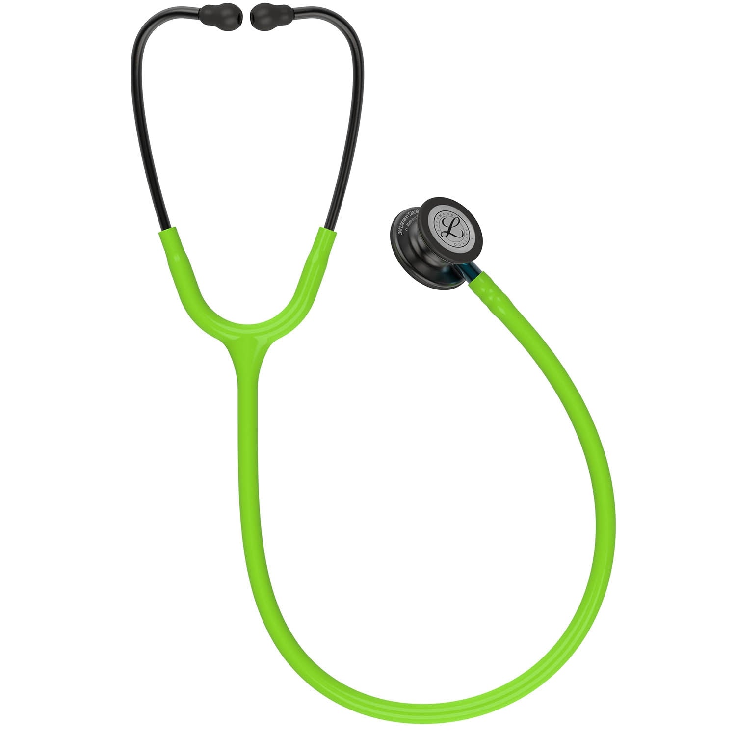 Littmann Classic III Monitoring Stethoscope: Smoke & Lime Green - Blue Stem 5875 -Student Program 3M Littmann