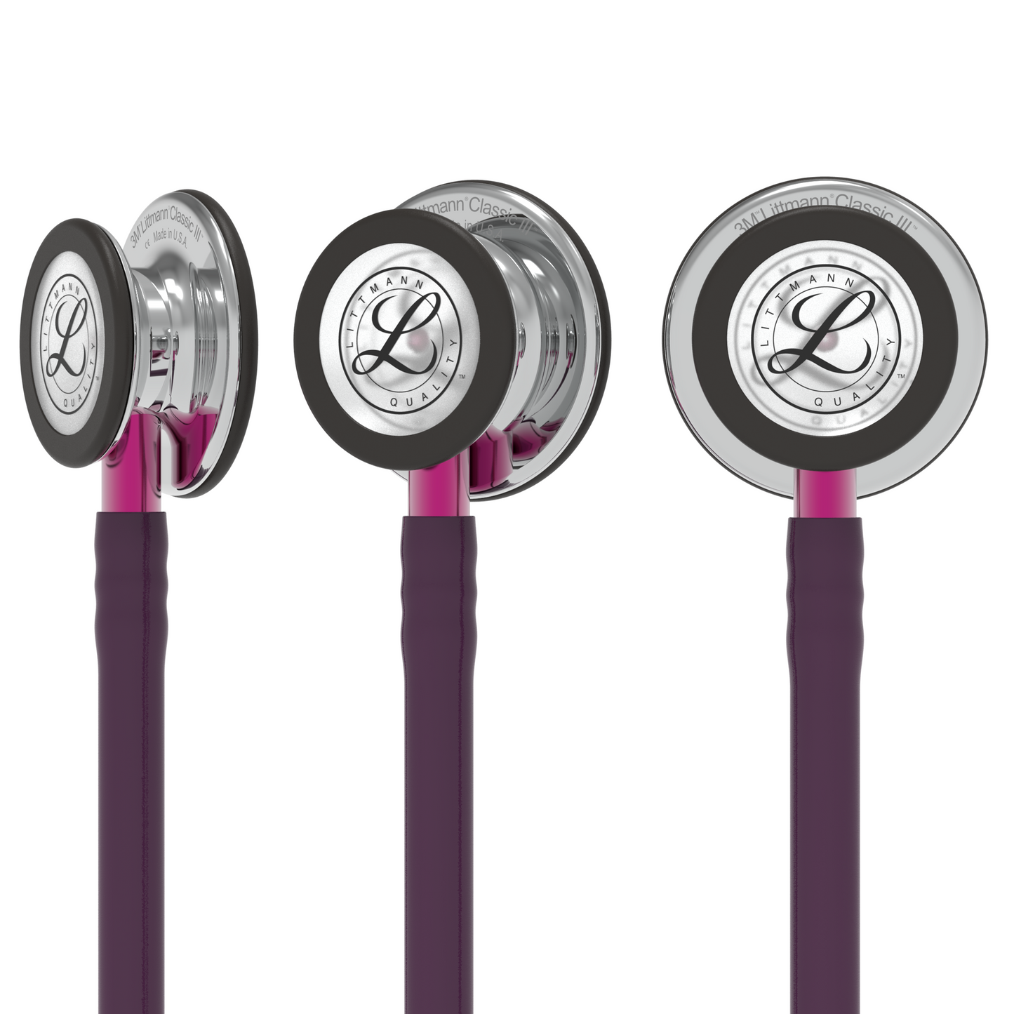 Littmann Classic III Monitoring Stethoscope: Mirror & Plum - Pink Stem 5960 - Student Program 3M Littmann