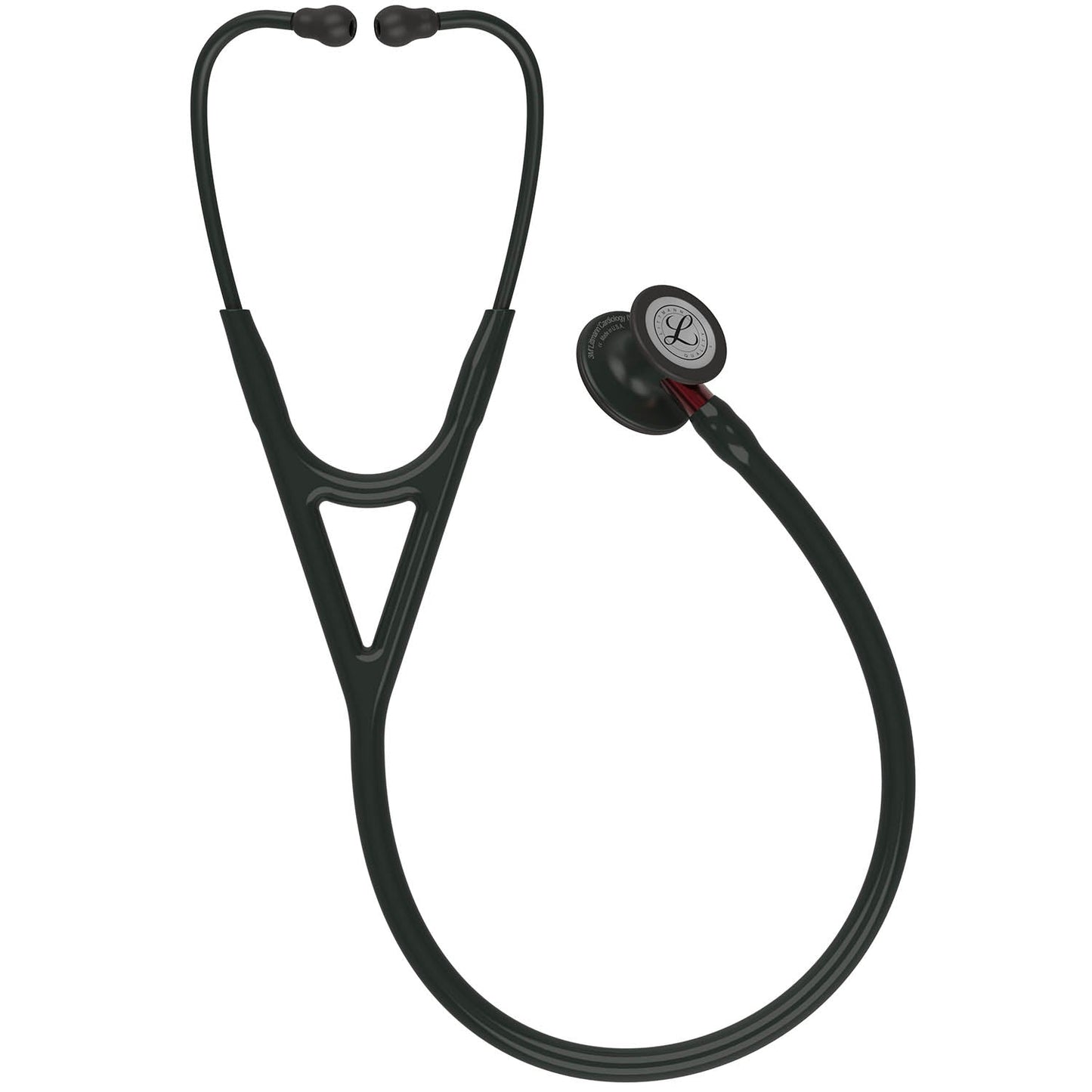 Littmann Cardiology IV Diagnostic Stethoscope: Black & Black - Red Stem 6200 - Student Program 3M Littmann