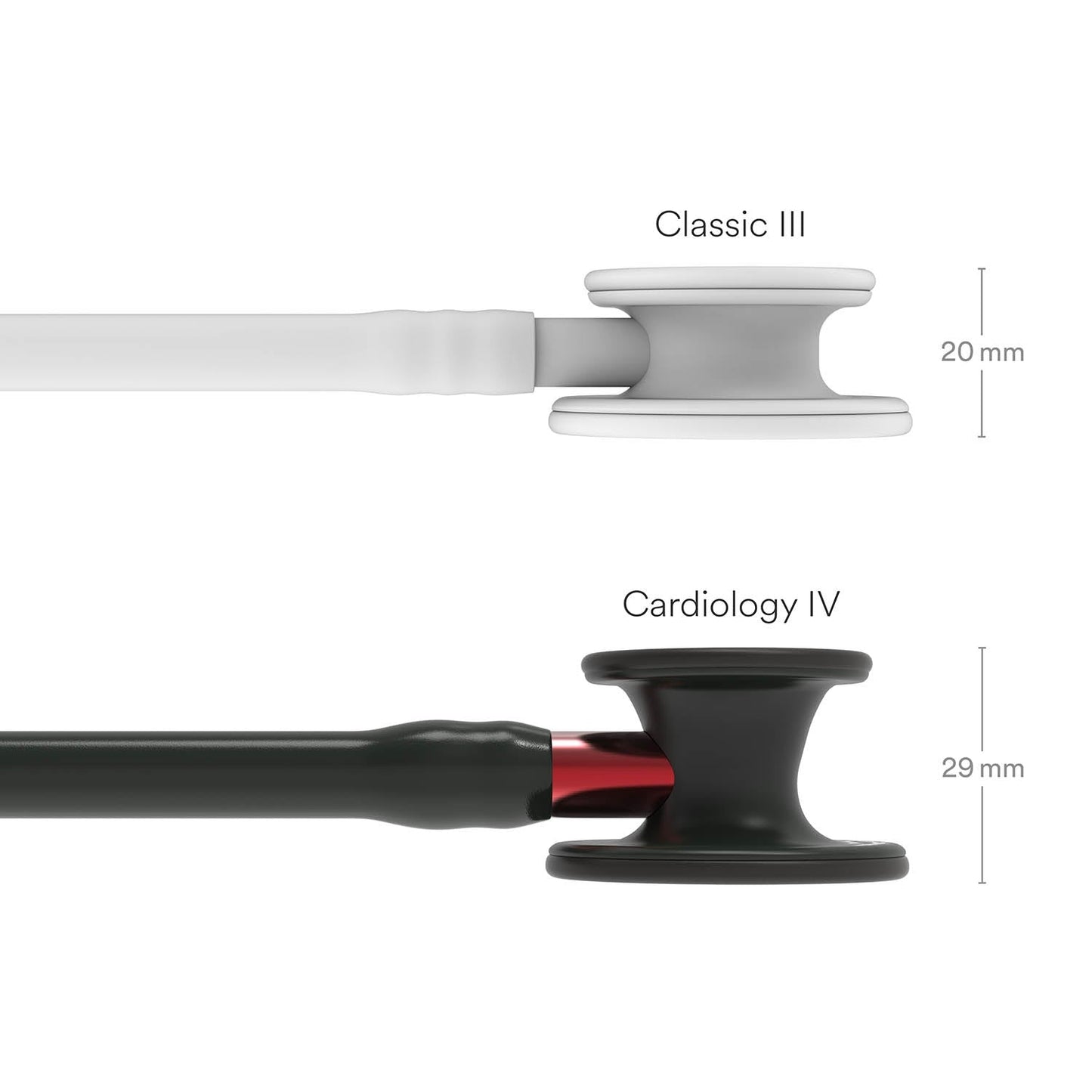 Littmann Cardiology IV Diagnostic Stethoscope: Black & Black - Red Stem 6200 - Student Program 3M Littmann