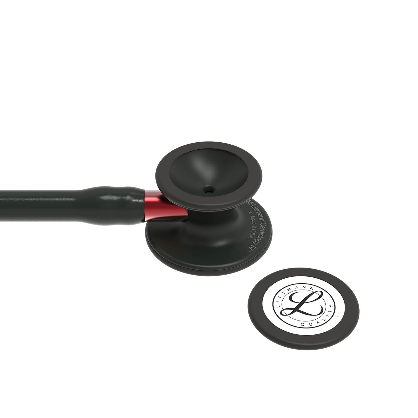 Littmann Cardiology IV Diagnostic Stethoscope: Black & Black - Red Stem 6200 - Student Program 3M Littmann