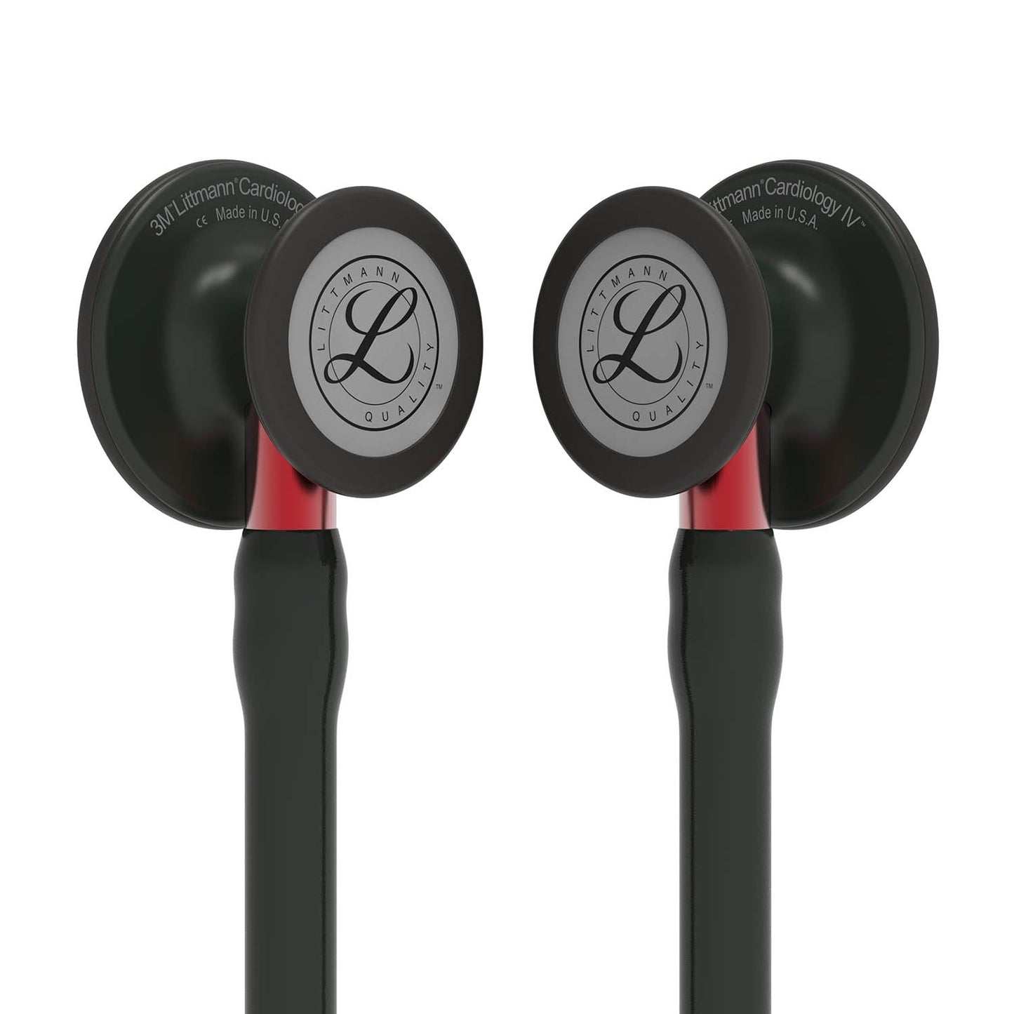 Littmann Cardiology IV Diagnostic Stethoscope: Black & Black - Red Stem 6200 - Student Program 3M Littmann