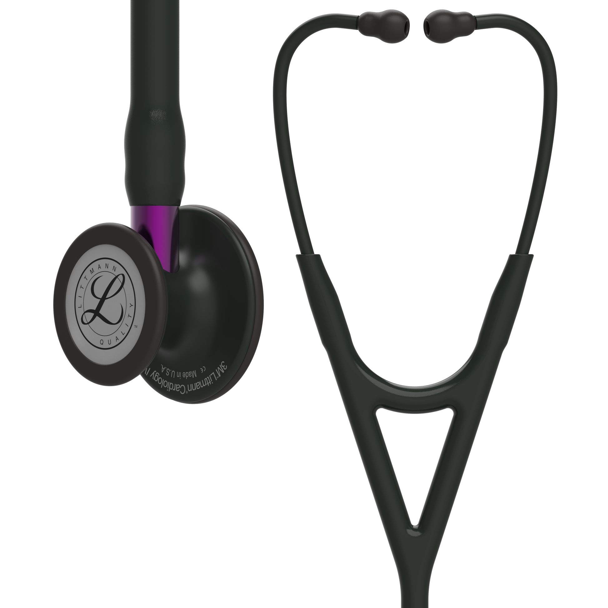 Littmann Cardiology IV Diagnostic Stethoscope: Black & Black - Violet Stem 6203 - Student Program 3M Littmann