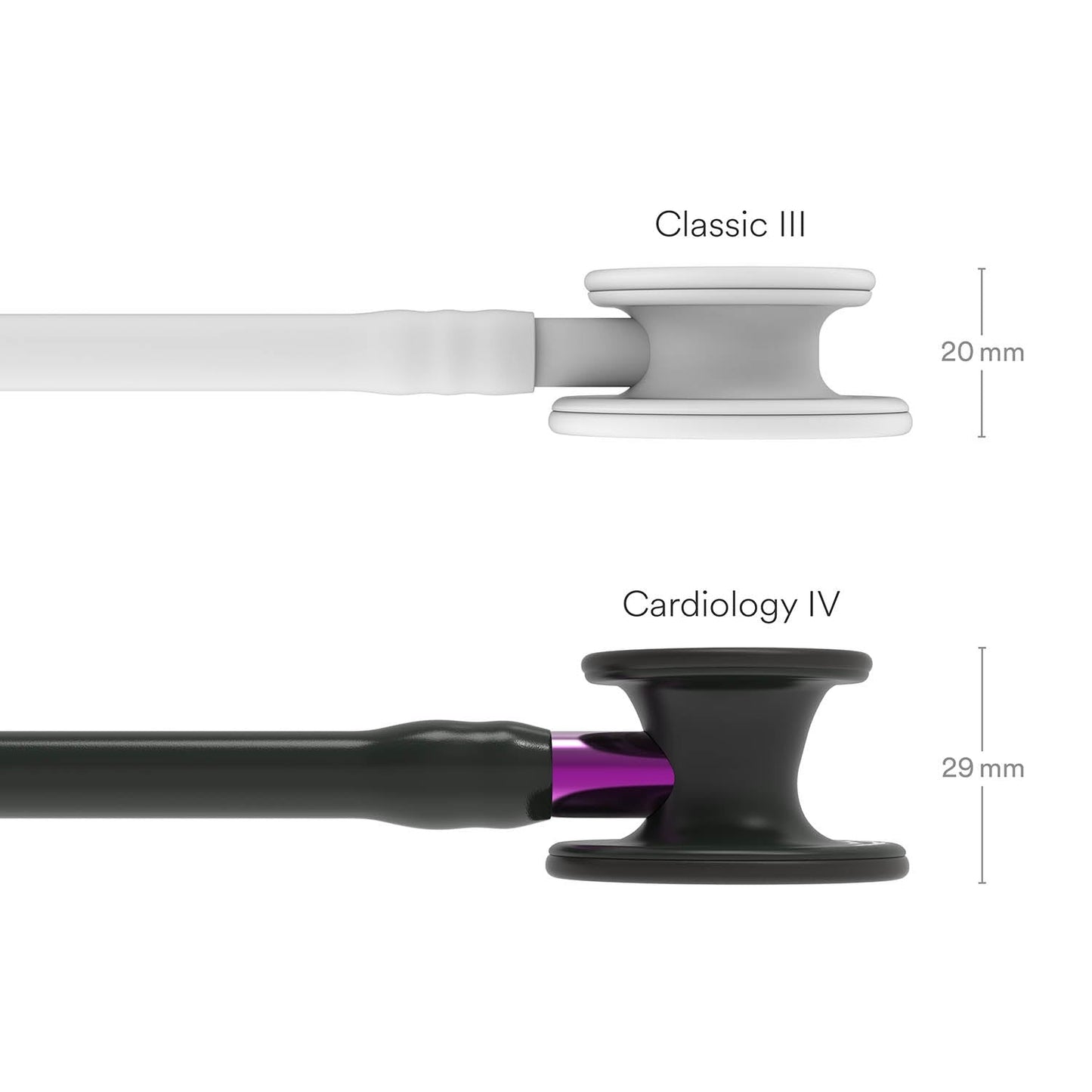 Littmann Cardiology IV Diagnostic Stethoscope: Black & Black - Violet Stem 6203 - Student Program 3M Littmann