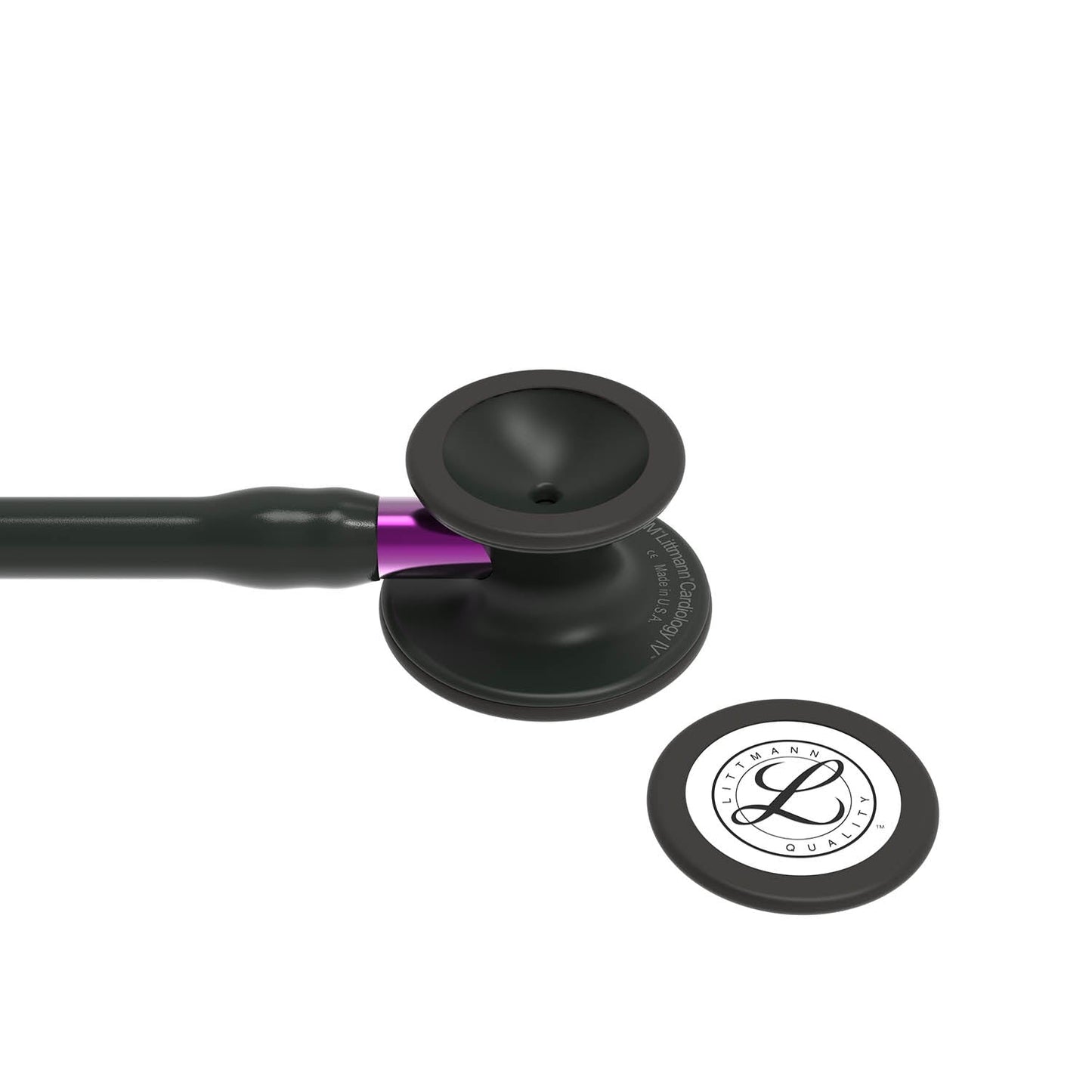 Littmann Cardiology IV Diagnostic Stethoscope: Black & Black - Violet Stem 6203 - Student Program 3M Littmann