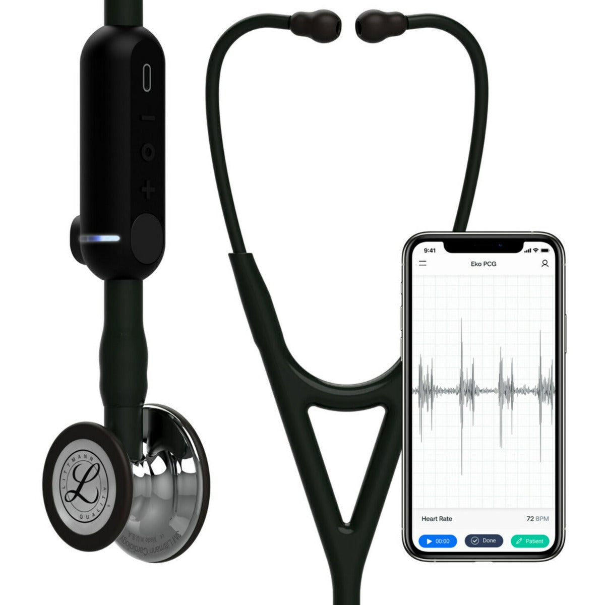 Littmann CORE Digital Stethoscope - 8890 Mirror Chestpiece & Black 3M Littmann