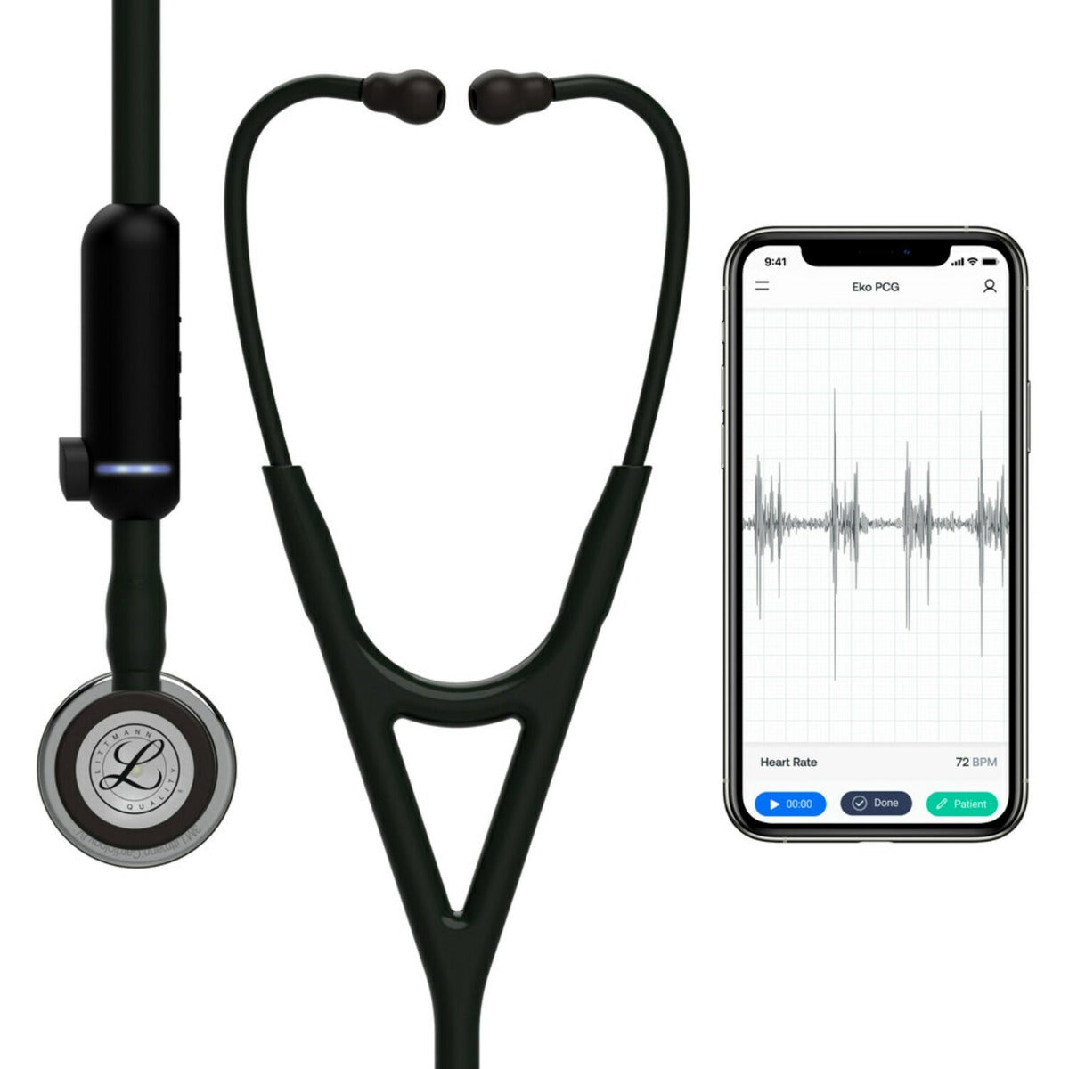 Littmann CORE Digital Stethoscope - 8890 Mirror Chestpiece & Black 3M Littmann