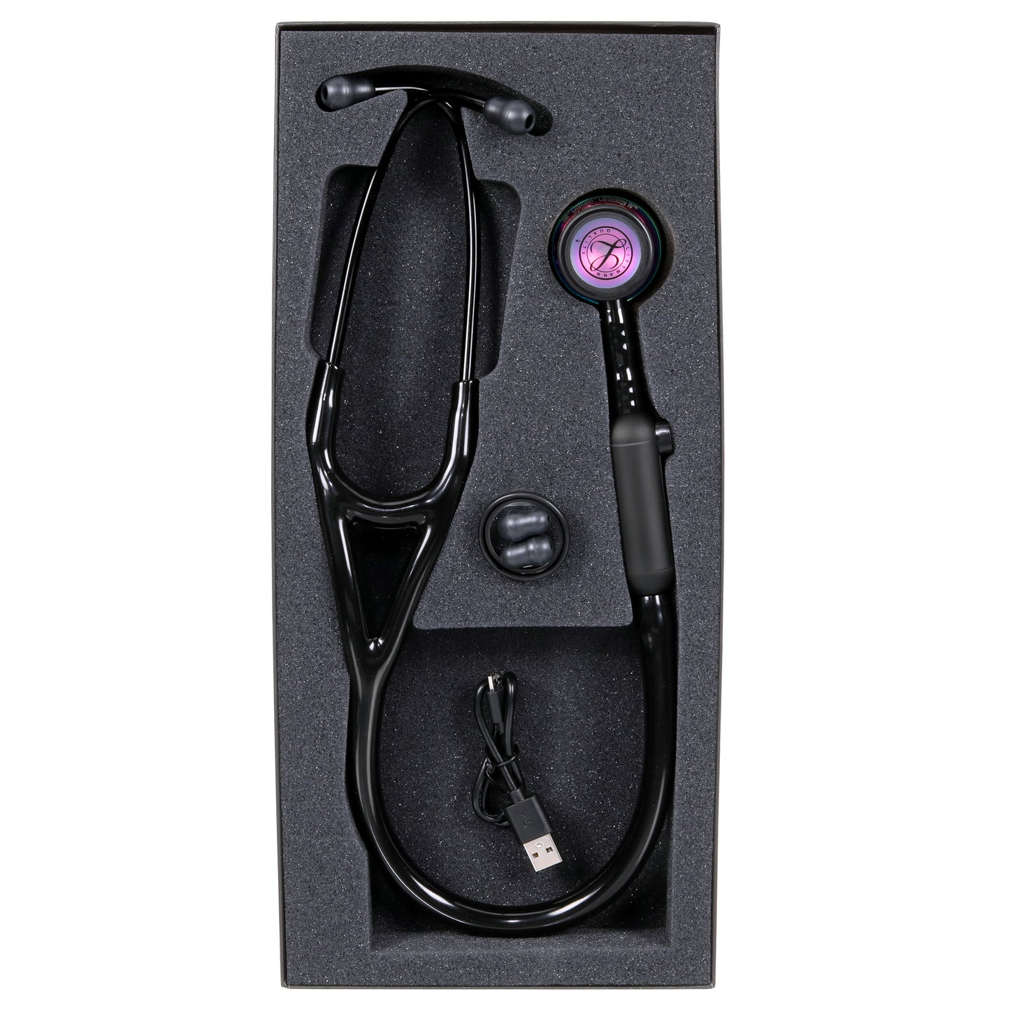 Littmann CORE Digital Stethoscope - 8570 High Polish Rainbow & Black 3M Littmann