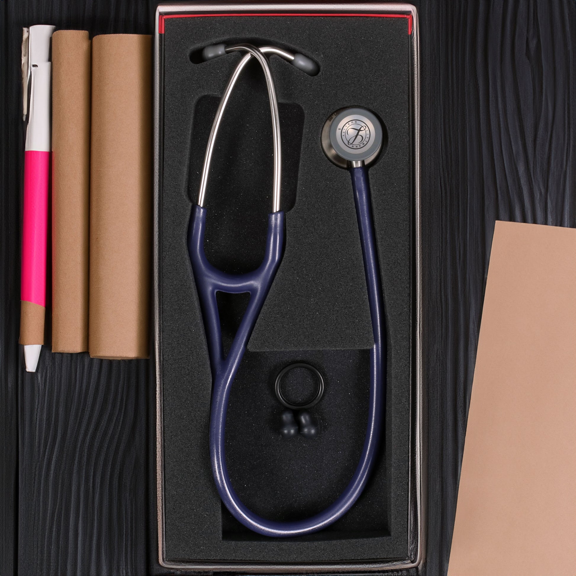 Littmann Cardiology IV Diagnostic Stethoscope: Satin Midnight Blue Tube 6187C - Student Program 3M Littmann