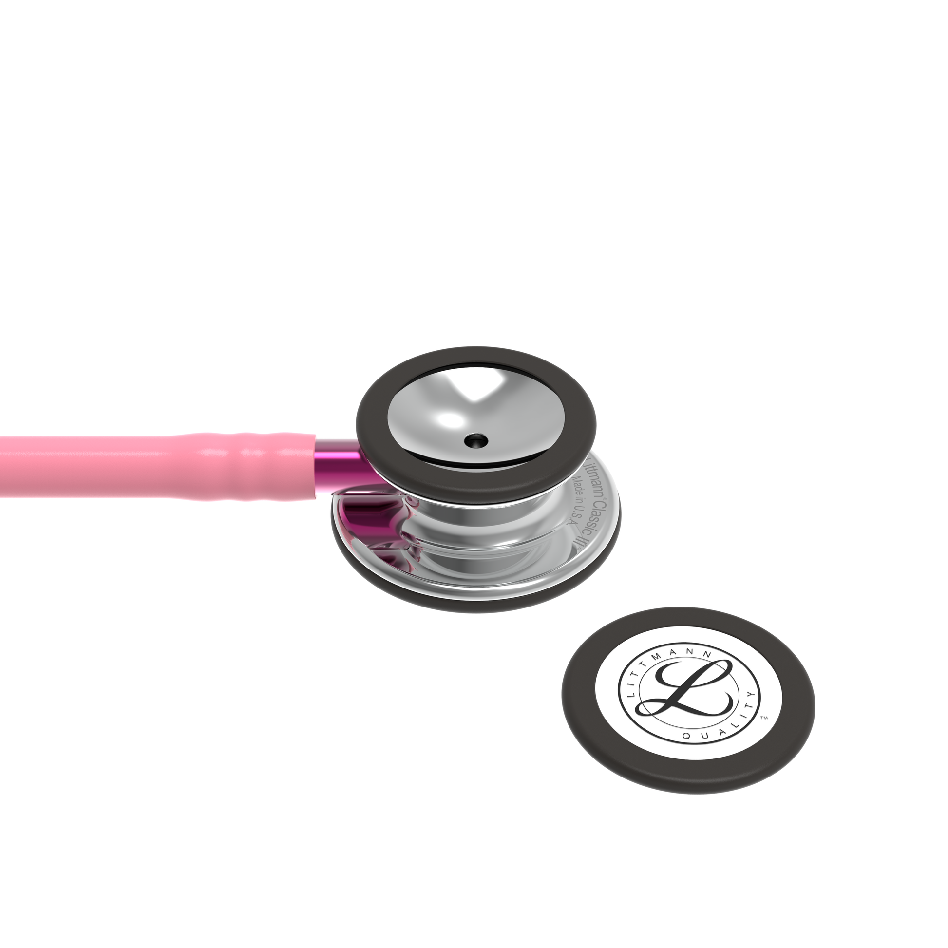 Littmann Classic III Monitoring Stethoscope: Mirror & Pearl Pink - Pink Stem 5962 3M Littmann