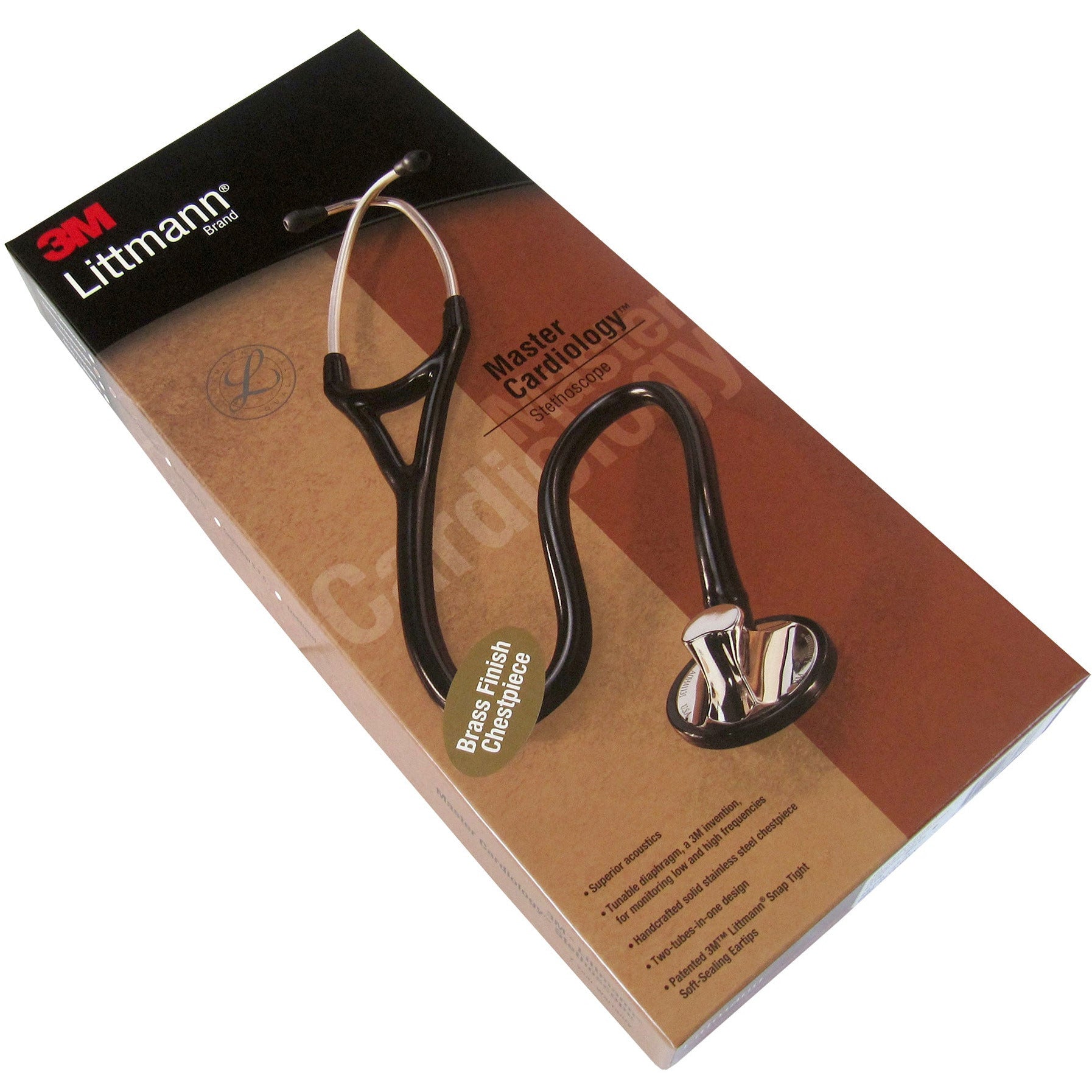 Littmann Master Cardiology Stethoscope: Black & Brass 2175 - Student Program 3M Littmann