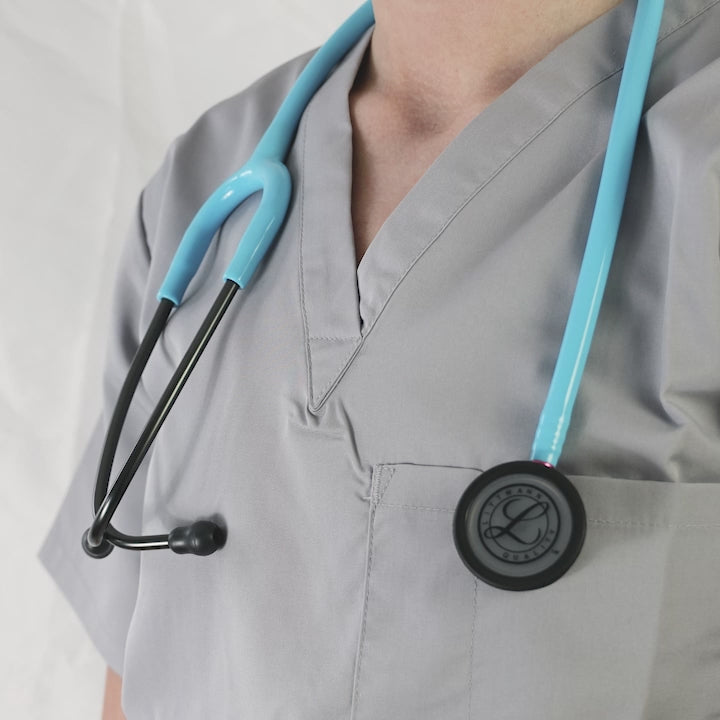 Littmann Classic III Monitoring Stethoscope: Smoke & Turquoise - Pink Stem 5872 3M Littmann