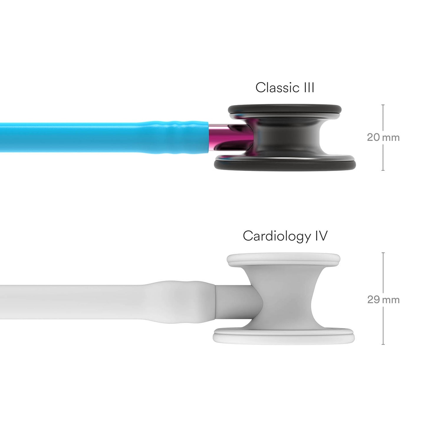 Littmann Classic III Monitoring Stethoscope: Smoke & Turquoise - Pink Stem 5872 Student Program 3M Littmann