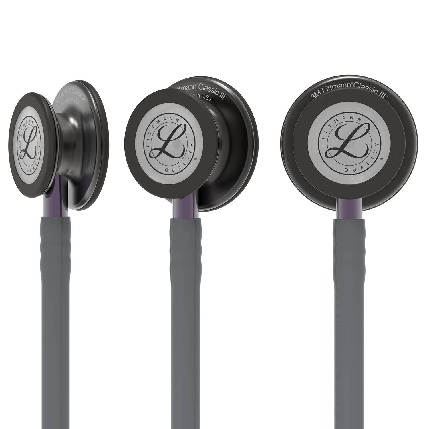Littmann Classic III Monitoring Stethoscope: Smoke & Gray - Violet Stem 5873 - Student Program 3M Littmann