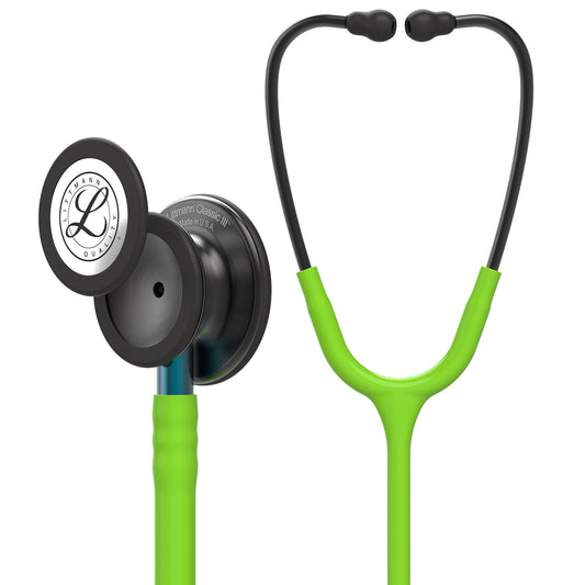 Littmann Classic III Monitoring Stethoscope: Smoke & Lime Green - Blue Stem 5875 3M Littmann