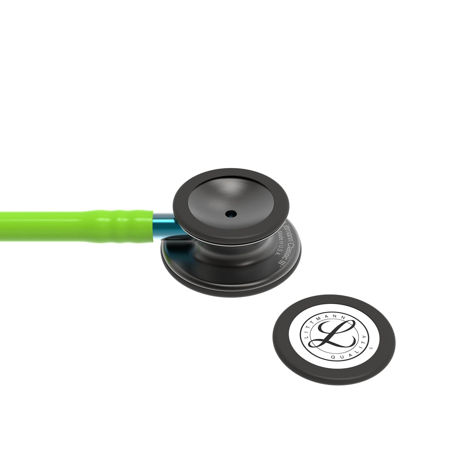 Littmann Classic III Monitoring Stethoscope: Smoke & Lime Green - Blue Stem 5875 3M Littmann