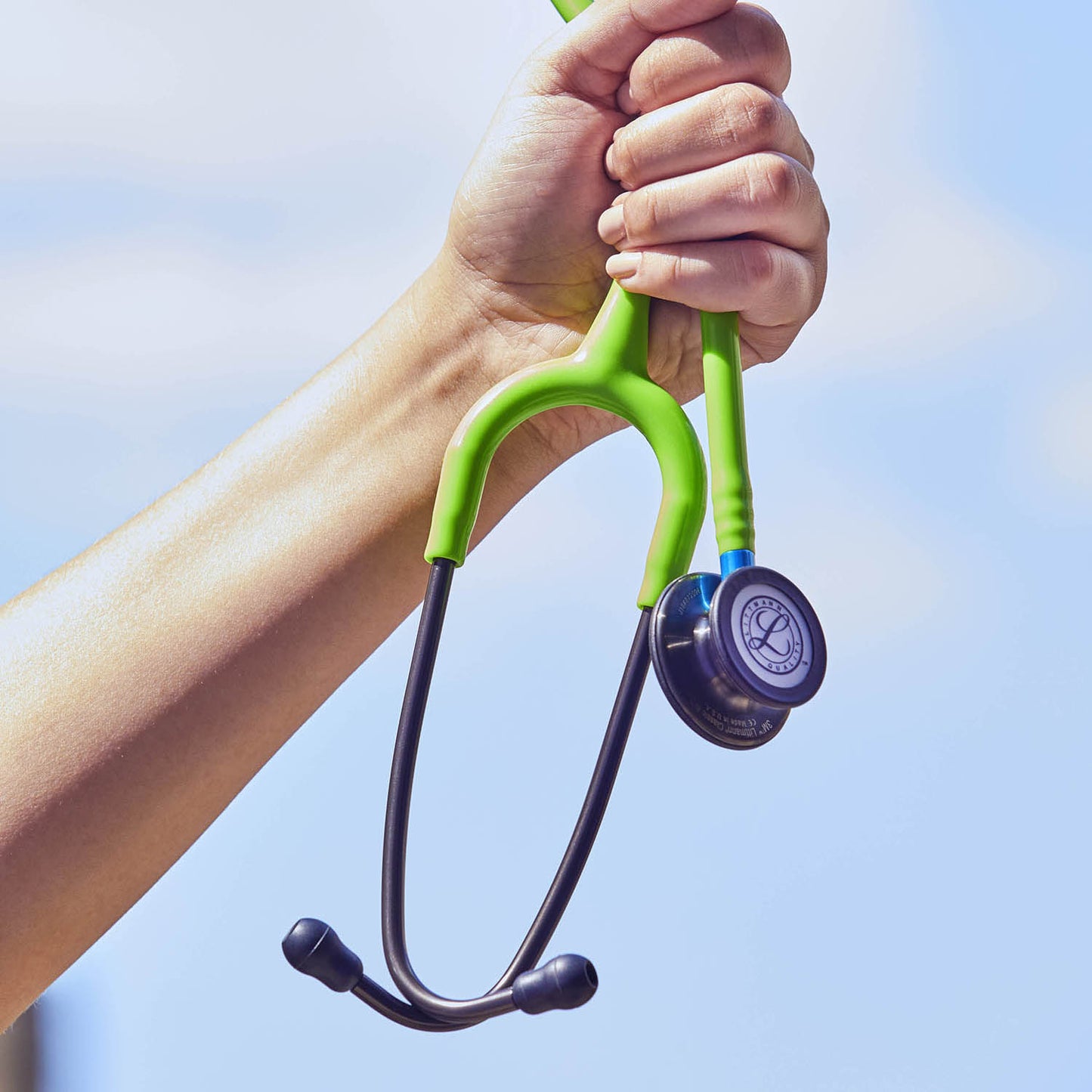 Littmann Classic III Monitoring Stethoscope: Smoke & Lime Green - Blue Stem 5875 3M Littmann
