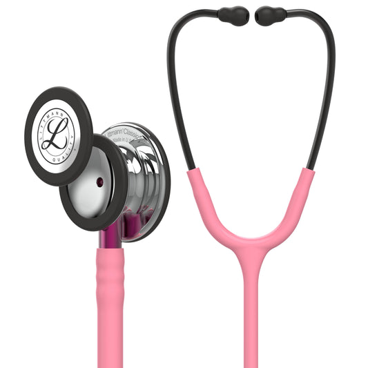 Littmann Classic III Monitoring Stethoscope: Mirror & Pearl Pink - Pink Stem 5962 - Student Program 3M Littmann