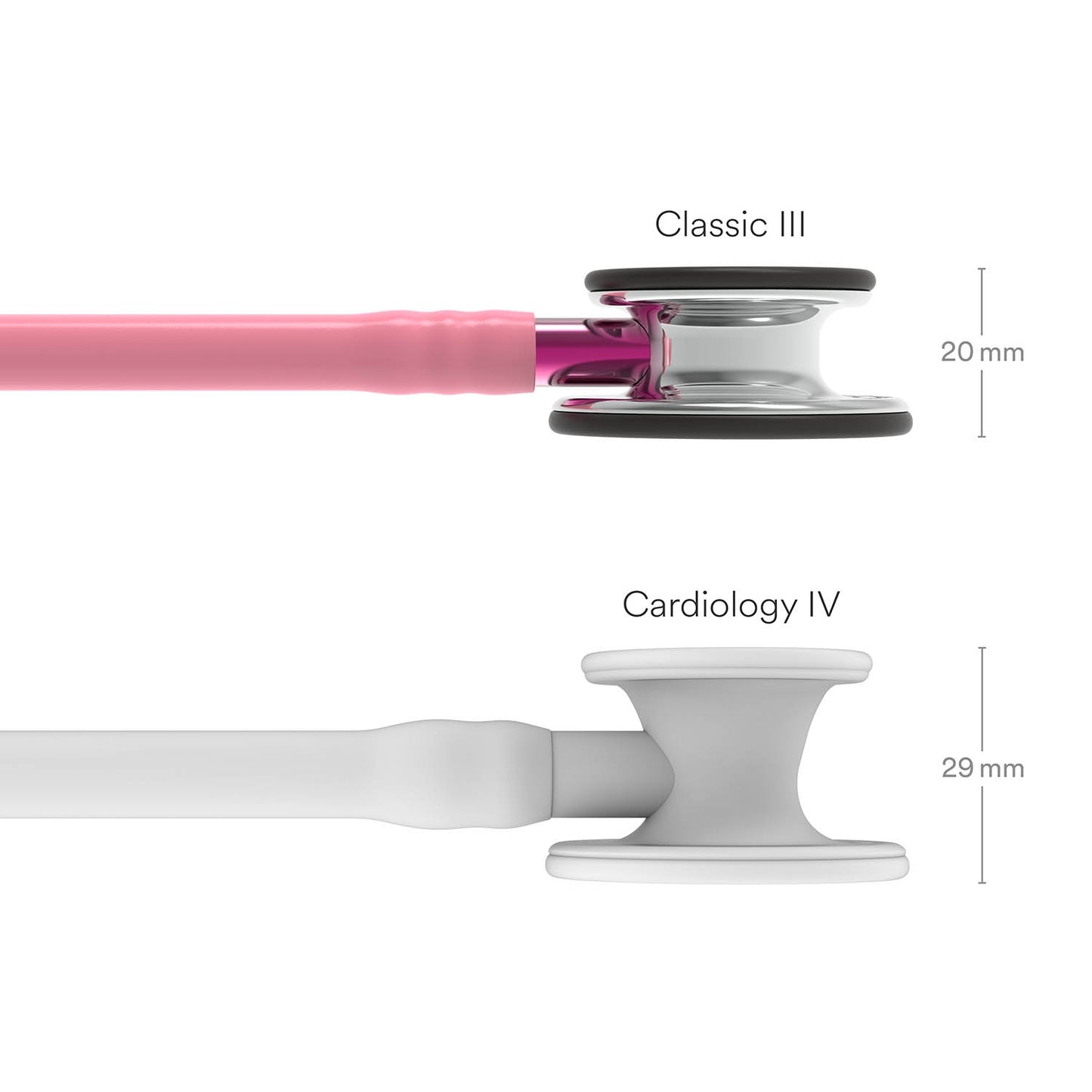 Littmann Classic III Monitoring Stethoscope: Mirror & Pearl Pink - Pink Stem 5962 - Student Program 3M Littmann