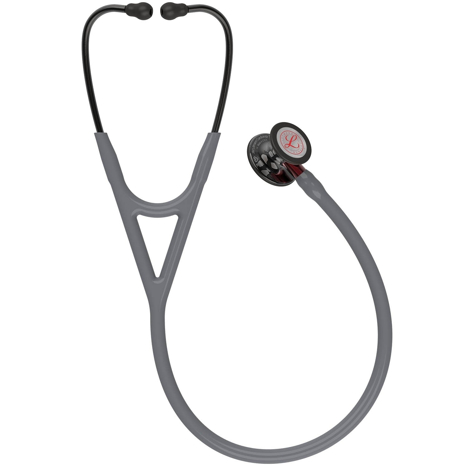 Littmann Cardiology IV Diagnostic Stethoscope: Grey & Smoke - Red Stem - Limited Edition 6183 - Student Program 3M Littmann