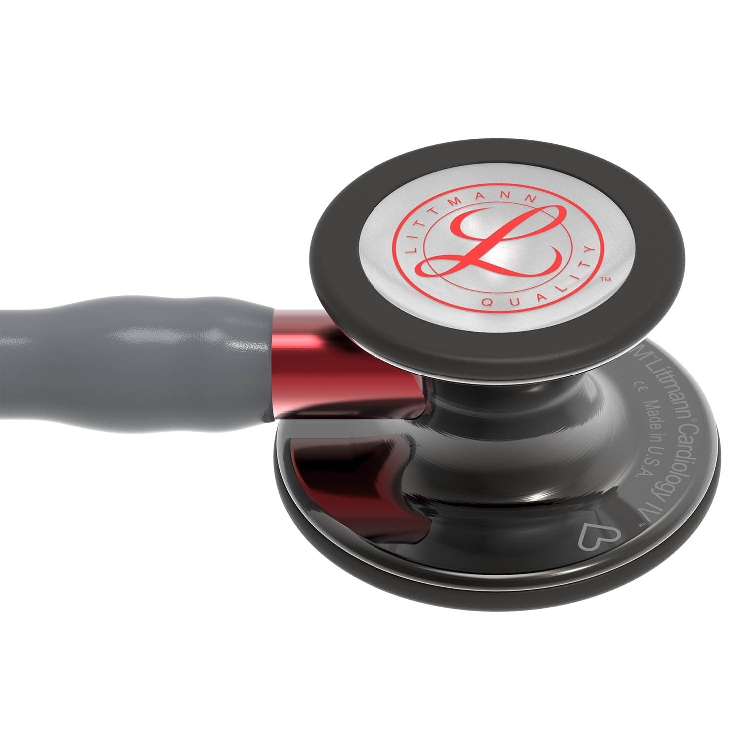 Littmann Cardiology IV Diagnostic Stethoscope: Grey & Smoke - Red Stem - Limited Edition 6183 - Student Program 3M Littmann
