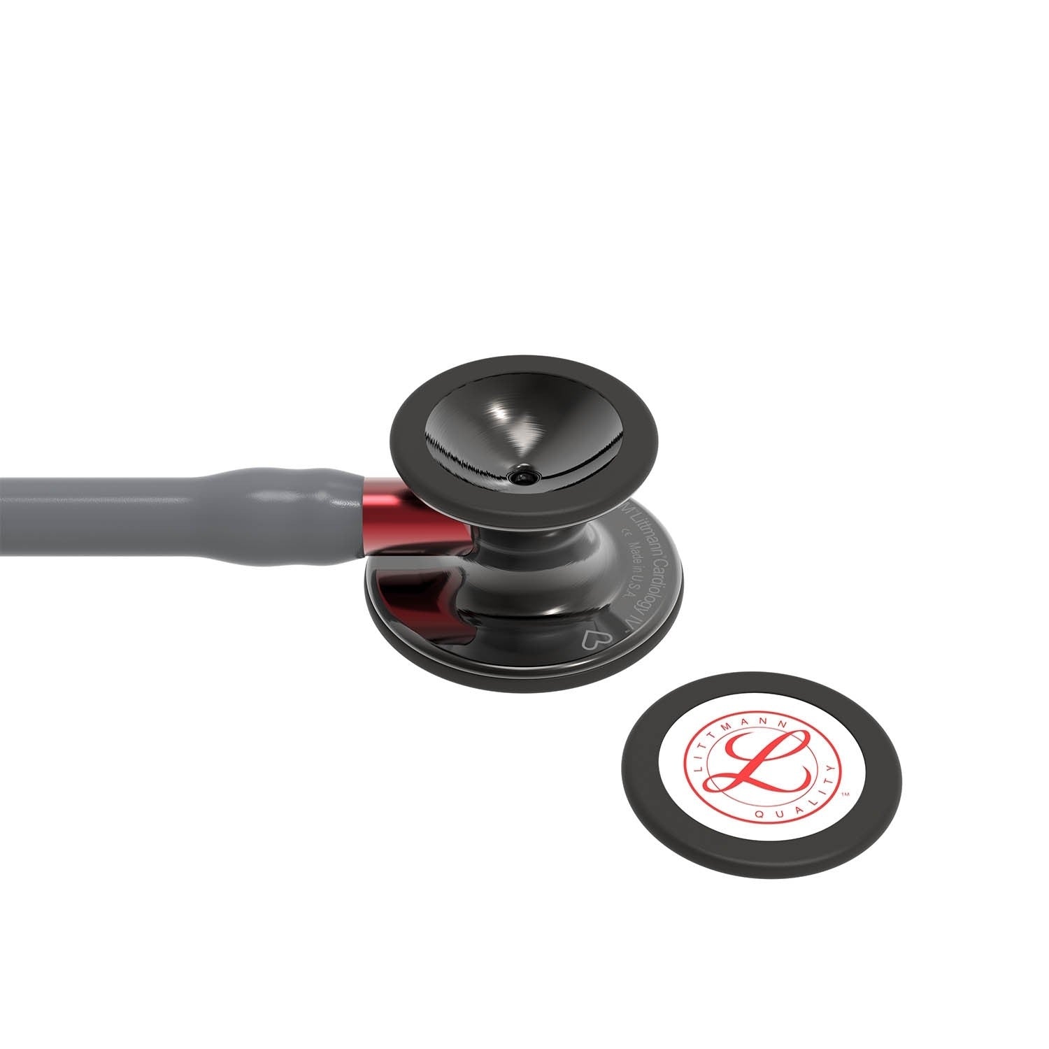 Littmann Cardiology IV Diagnostic Stethoscope: Grey & Smoke - Red Stem - Limited Edition 6183 - Student Program 3M Littmann