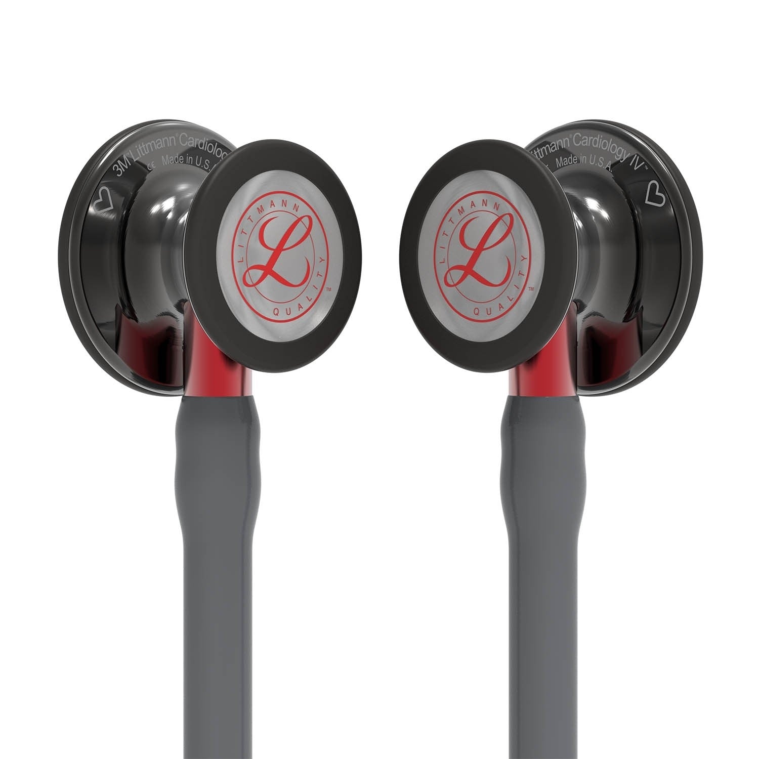 Littmann Cardiology IV Diagnostic Stethoscope: Grey & Smoke - Red Stem - Limited Edition 6183 - Student Program 3M Littmann