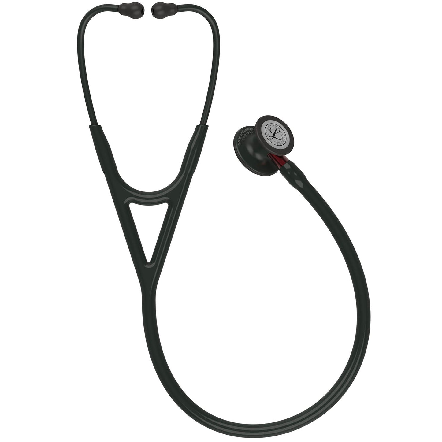 Littmann Cardiology IV Diagnostic Stethoscope: Black & Black - Red Stem 6200 3M Littmann