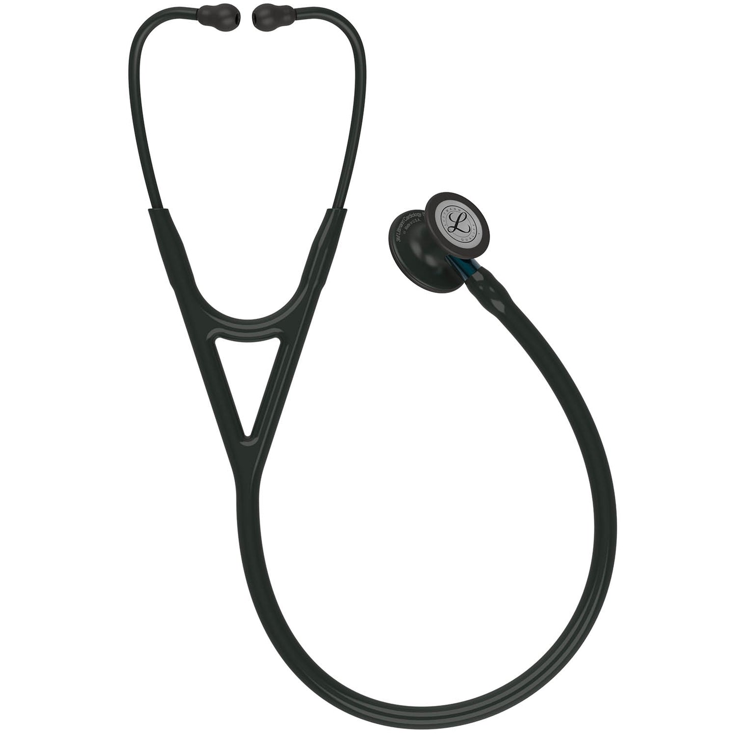 Littmann Cardiology IV Diagnostic Stethoscope: Black & Black - Blue Stem 6201 3M Littmann