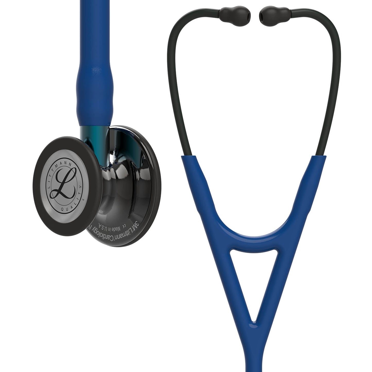 Littmann Cardiology IV Diagnostic Stethoscope: Polished Smoke & Navy - Blue Stem 6202 3M Littmann