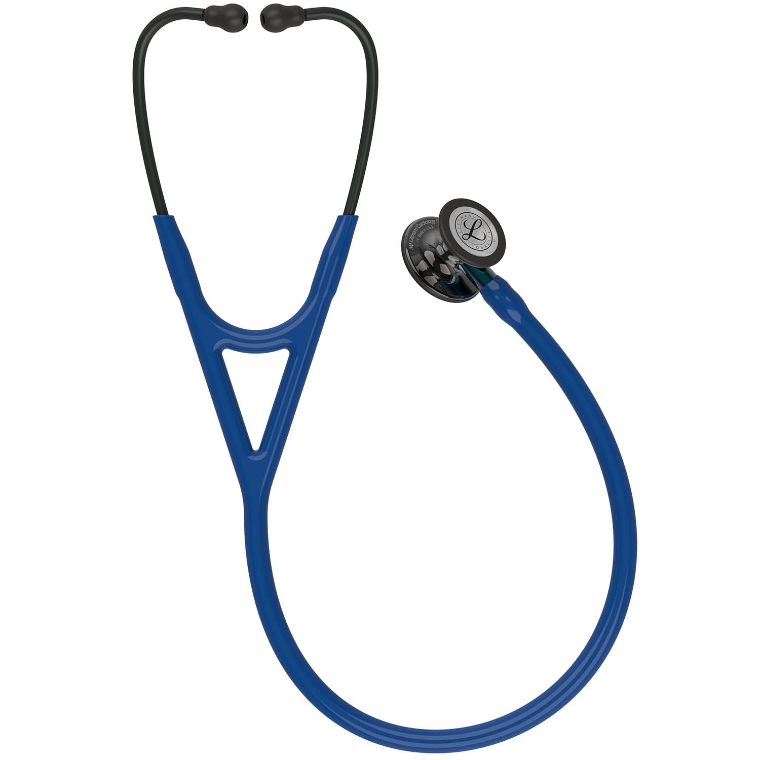 Littmann Cardiology IV Diagnostic Stethoscope: Polished Smoke & Navy - Blue Stem 6202 3M Littmann