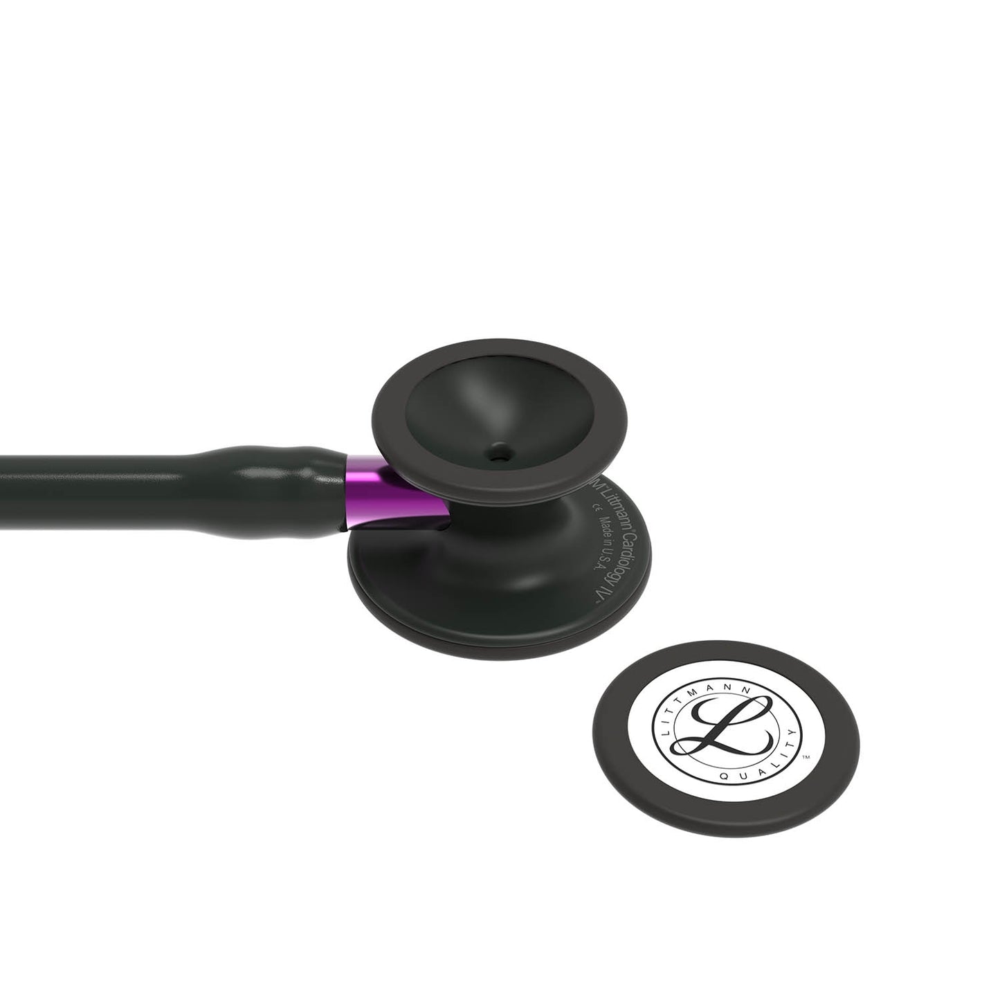 Littmann Cardiology IV Diagnostic Stethoscope: Black & Black - Violet Stem 6203 3M Littmann