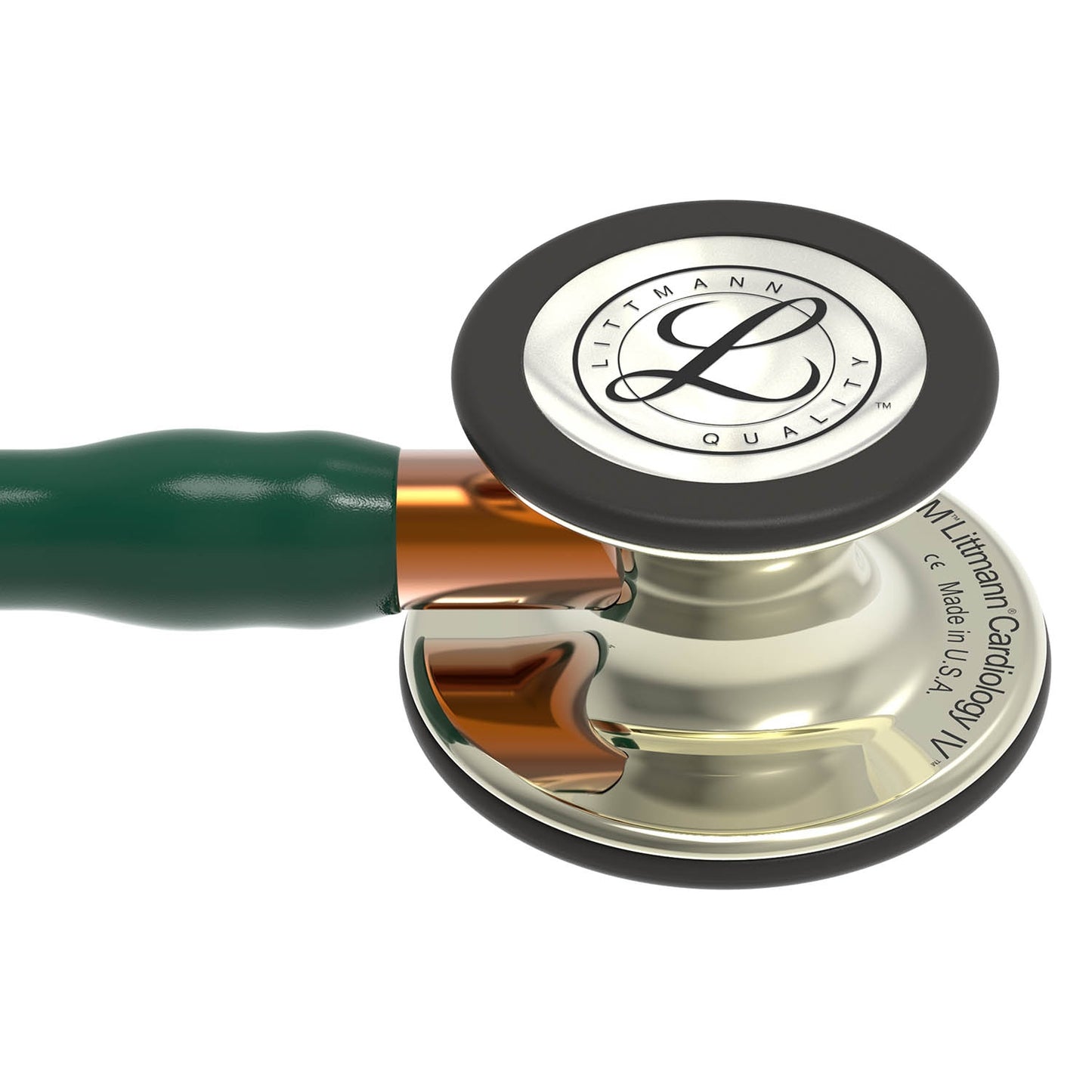 Littmann Cardiology IV Diagnostic Stethoscope: Polished Champagne & Hunter Green - Orange Stem 6206 3M Littmann