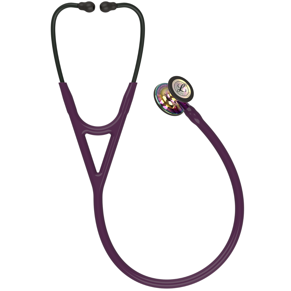 Littmann Cardiology IV Diagnostic Stethoscope: Polished Rainbow & Plum - Violet Stem 6239 - Student Program 3M Littmann