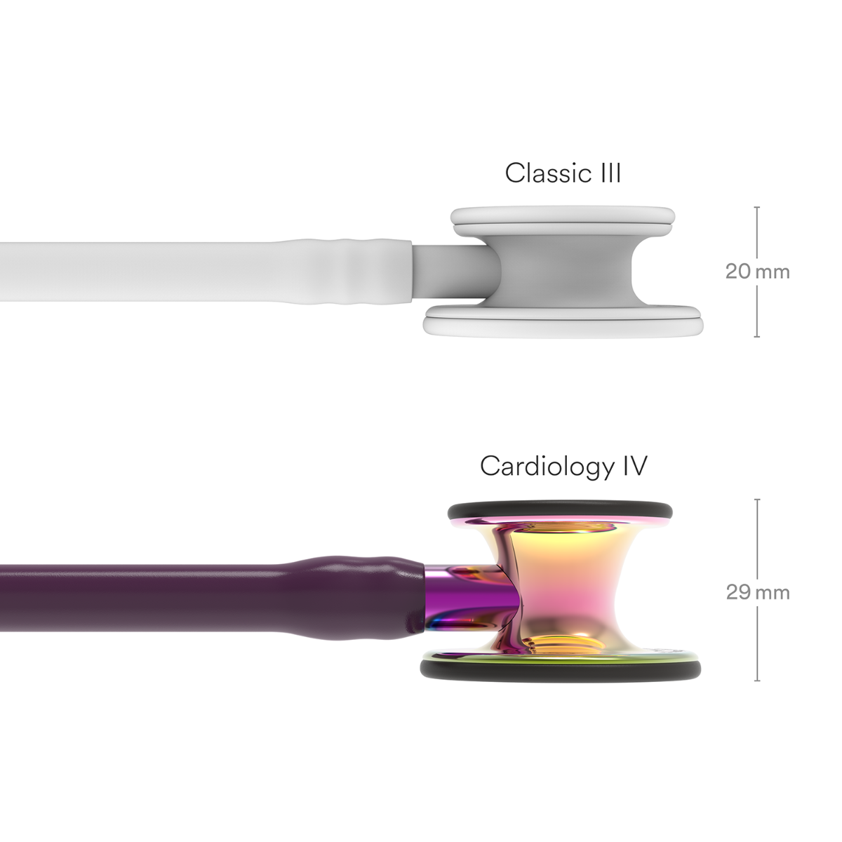 Littmann Cardiology IV Diagnostic Stethoscope: Polished Rainbow & Plum - Violet Stem 6239 - Student Program 3M Littmann
