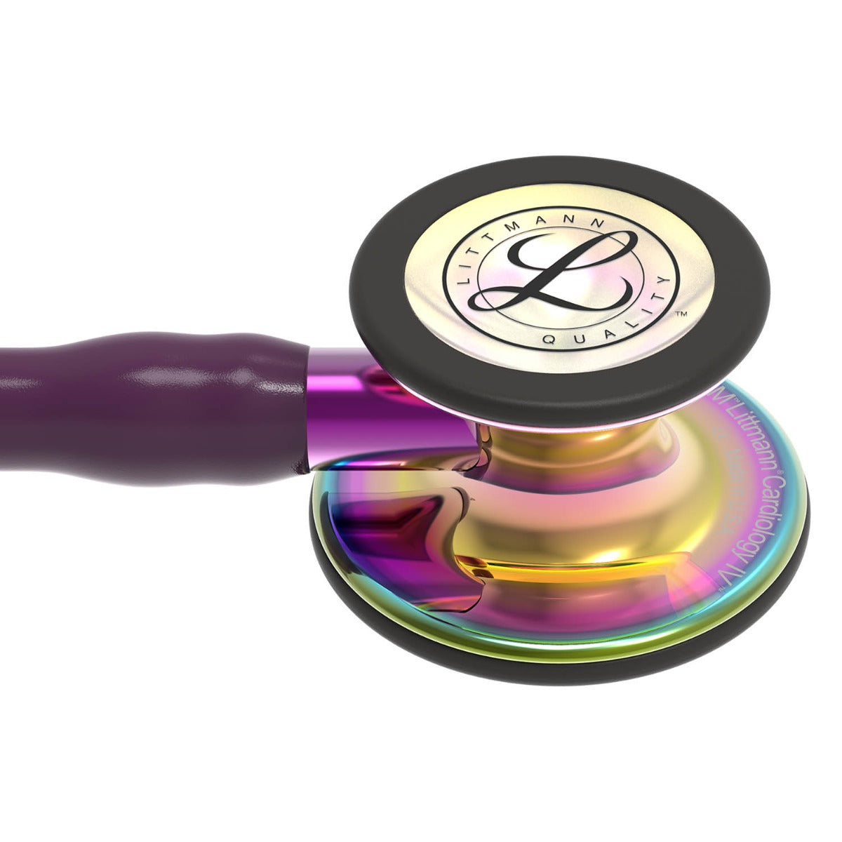 Littmann Cardiology IV Diagnostic Stethoscope: Polished Rainbow & Plum - Violet Stem 6239 - Student Program 3M Littmann