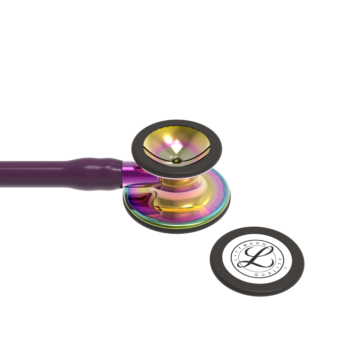 Littmann Cardiology IV Diagnostic Stethoscope: Polished Rainbow & Plum - Violet Stem 6239 - Student Program 3M Littmann