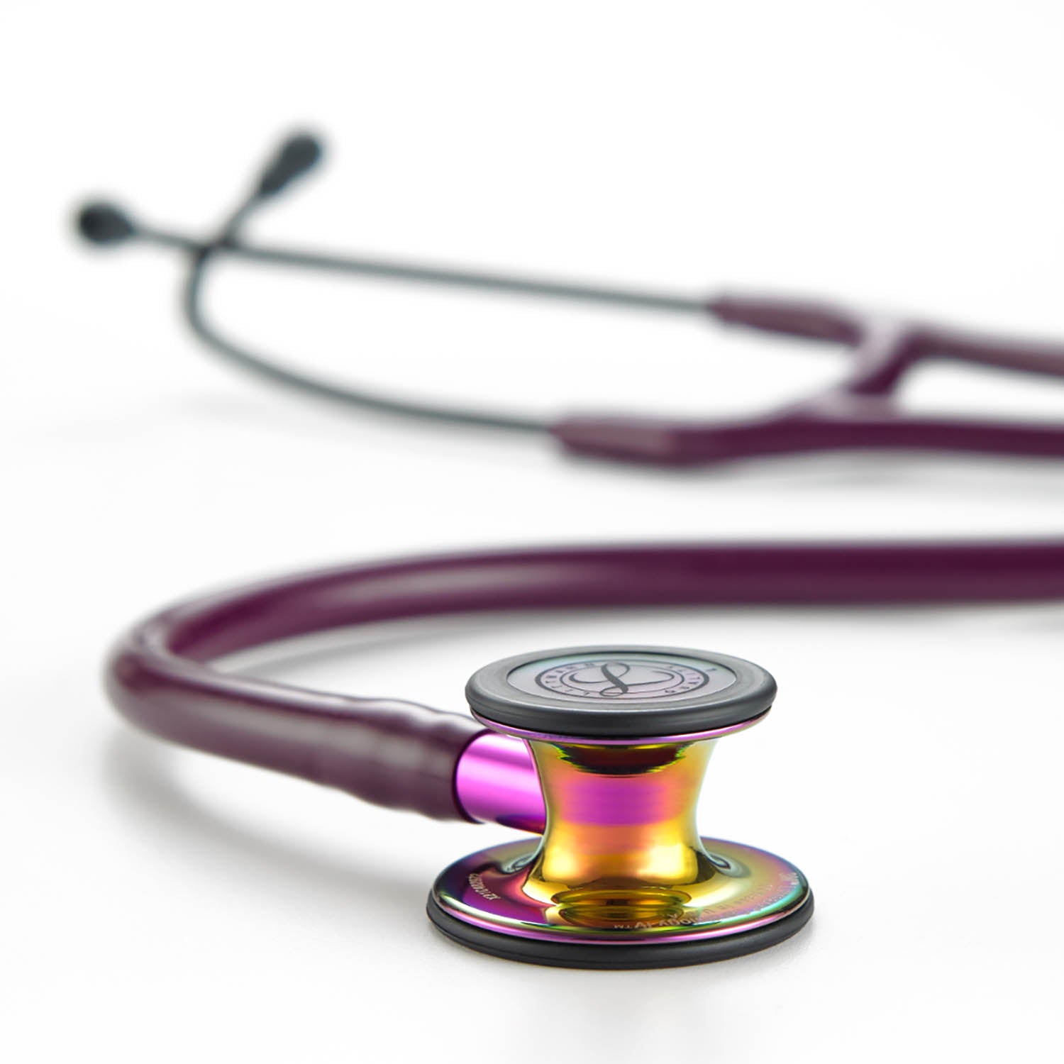 Littmann Cardiology IV Diagnostic Stethoscope: Polished Rainbow & Plum - Violet Stem 6239 - Student Program 3M Littmann