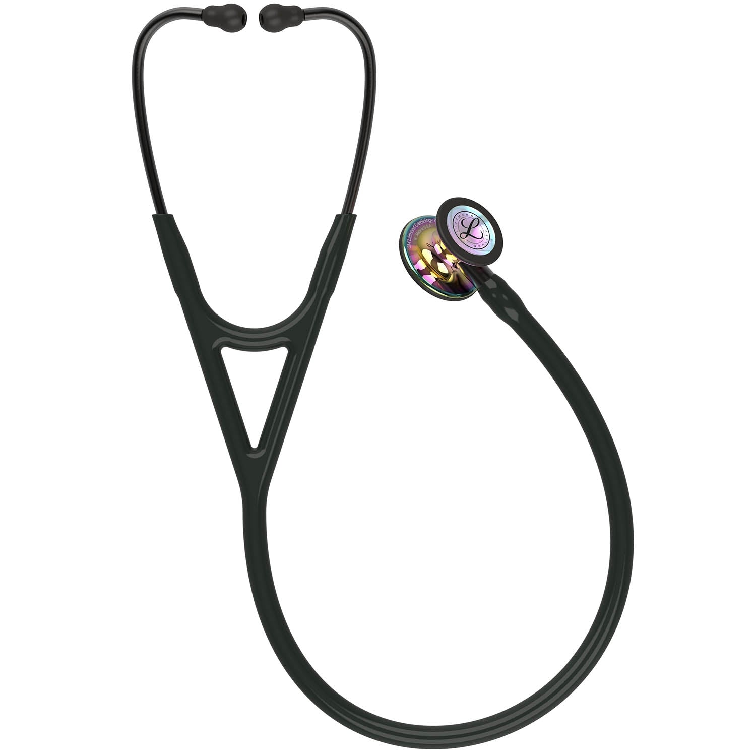 Littmann Cardiology IV Diagnostic Stethoscope: High Polish Rainbow & Black - Smoke Stem 6240 - Student Program 3M Littmann