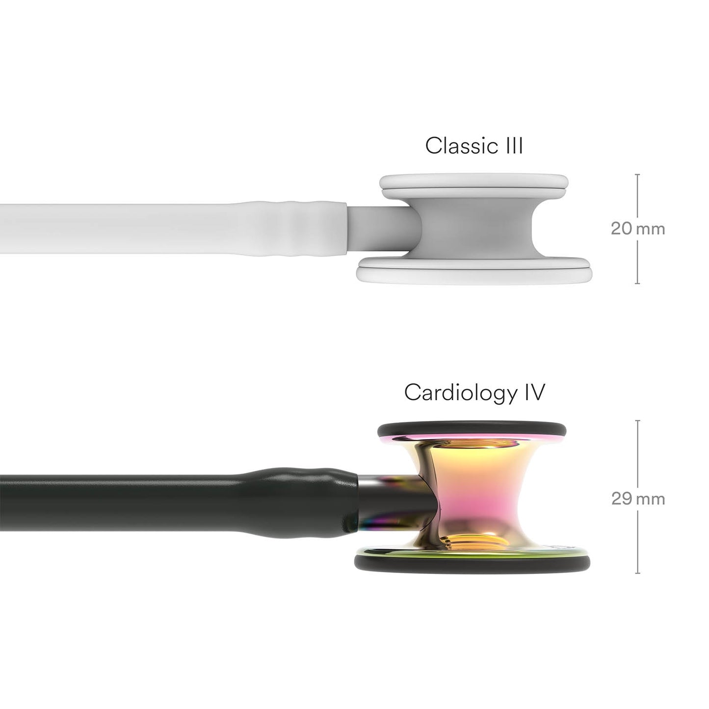 Littmann Cardiology IV Diagnostic Stethoscope: High Polish Rainbow & Black - Smoke Stem 6240 - Student Program 3M Littmann