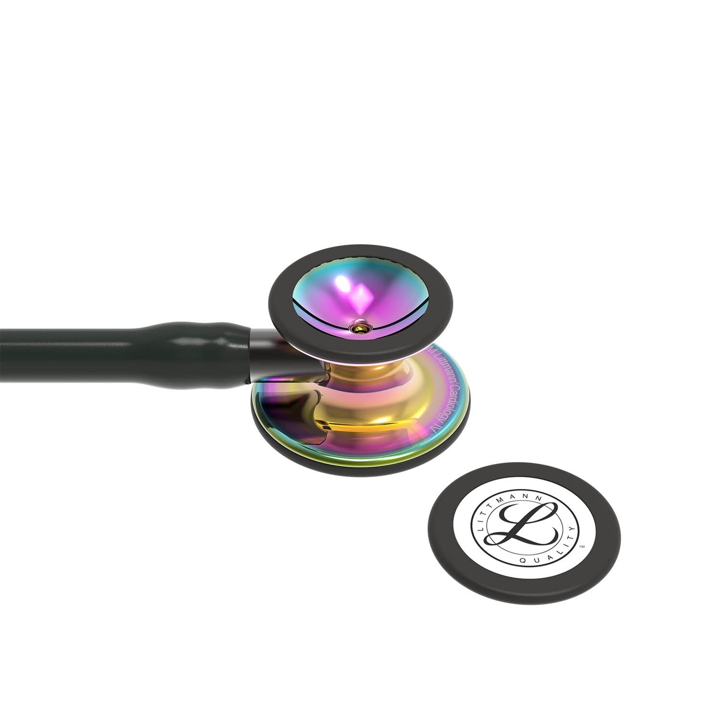 Littmann Cardiology IV Diagnostic Stethoscope: High Polish Rainbow & Black - Smoke Stem 6240 - Student Program 3M Littmann