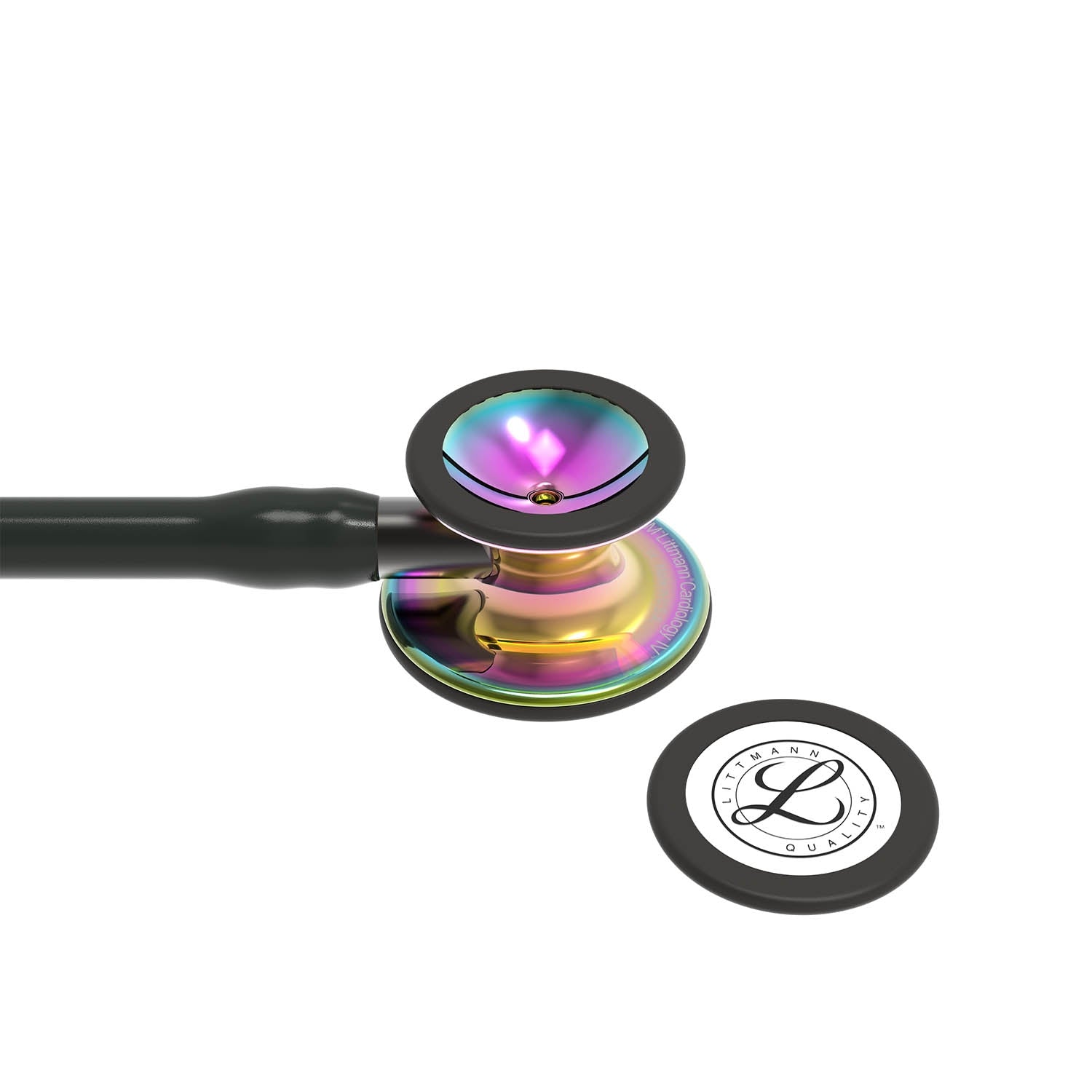 Littmann Cardiology IV Diagnostic Stethoscope: High Polish Rainbow & Black - Smoke Stem 6240 - Student Program 3M Littmann