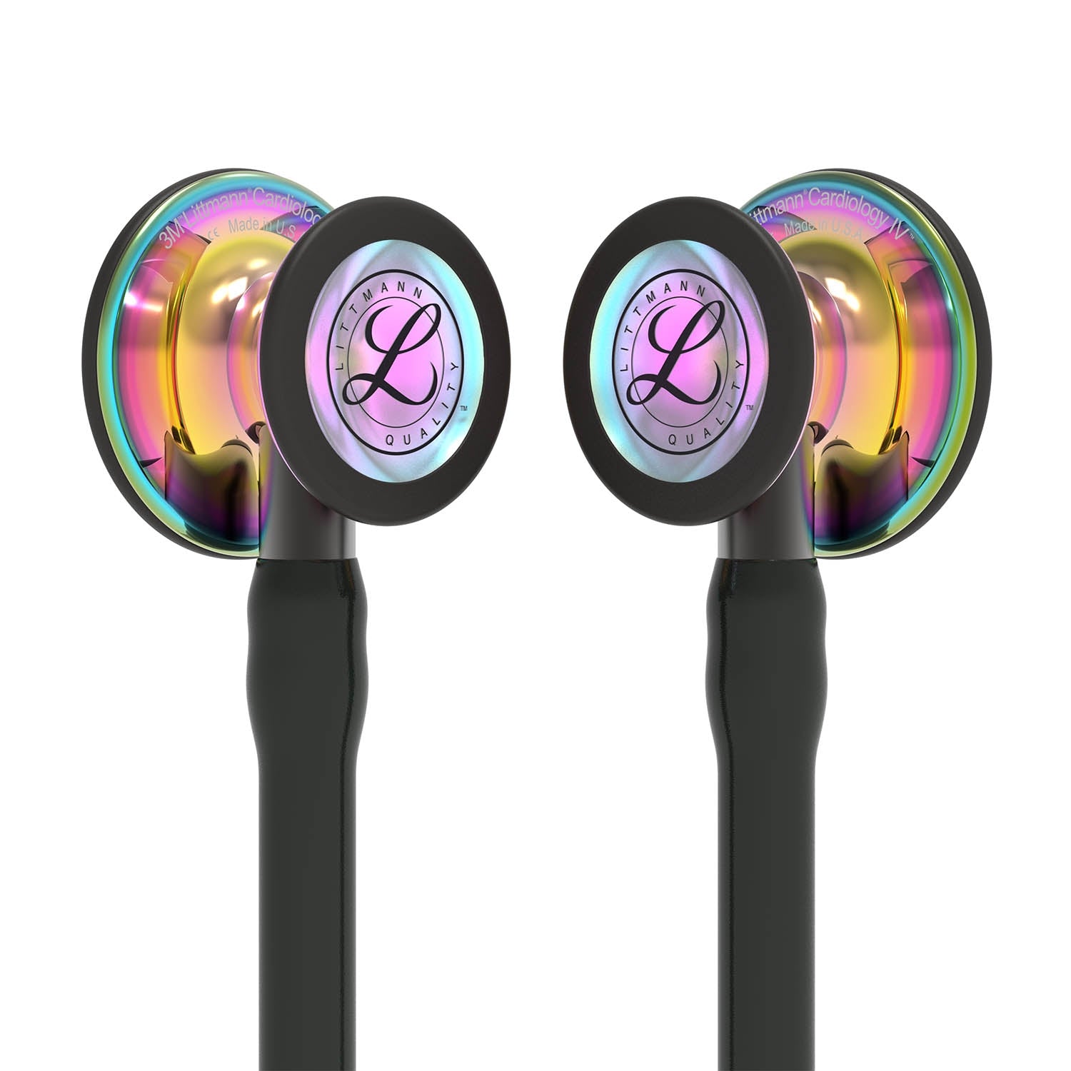 Littmann Cardiology IV Diagnostic Stethoscope: High Polish Rainbow & Black - Smoke Stem 6240 - Student Program 3M Littmann