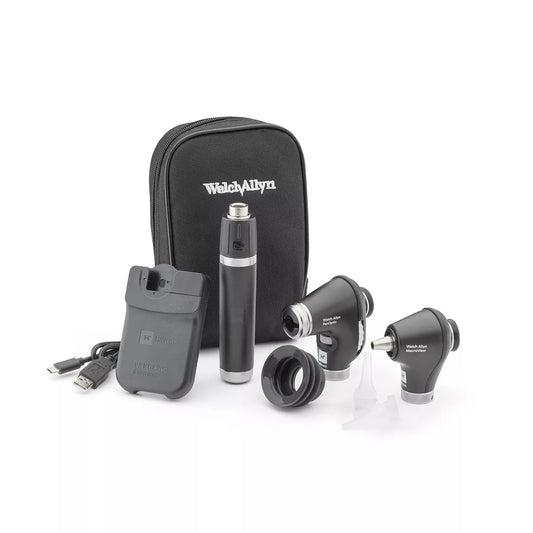 Welch Allyn 3.5V Diagnostic Set with PanOptic Plus LED Ophthalmoscope, MacroView Plus LED Otoscope for iExaminer with soft carrying case Welch Allyn