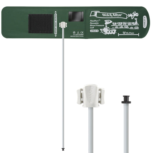 Welch Allyn FlexiPort Blood Pressure Cuff; Size-09 Child, Reusable, 1-Tube (24.0 in/61.0 cm), Tri-Purpose (#5082-168) Connector Welch Allyn