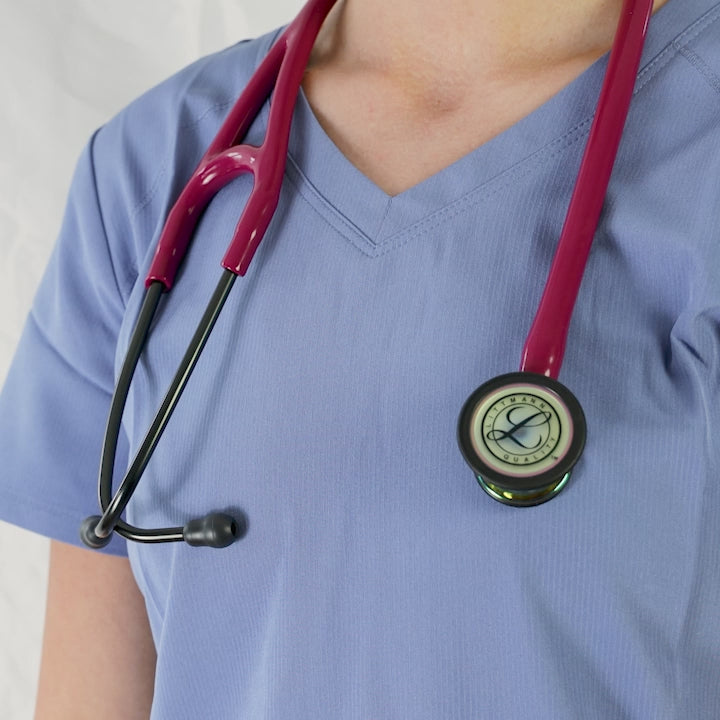 Littmann Cardiology IV Diagnostic Stethoscope: High Polish Rainbow & Raspberry - Smoke Stem 6241 - Student Program 3M Littmann