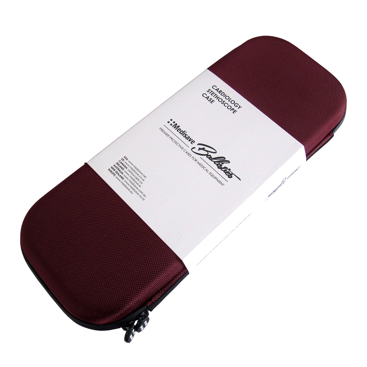 Medisave Ballistics Premium Cardiology Stethoscope Case - Burgundy Medisave Professional