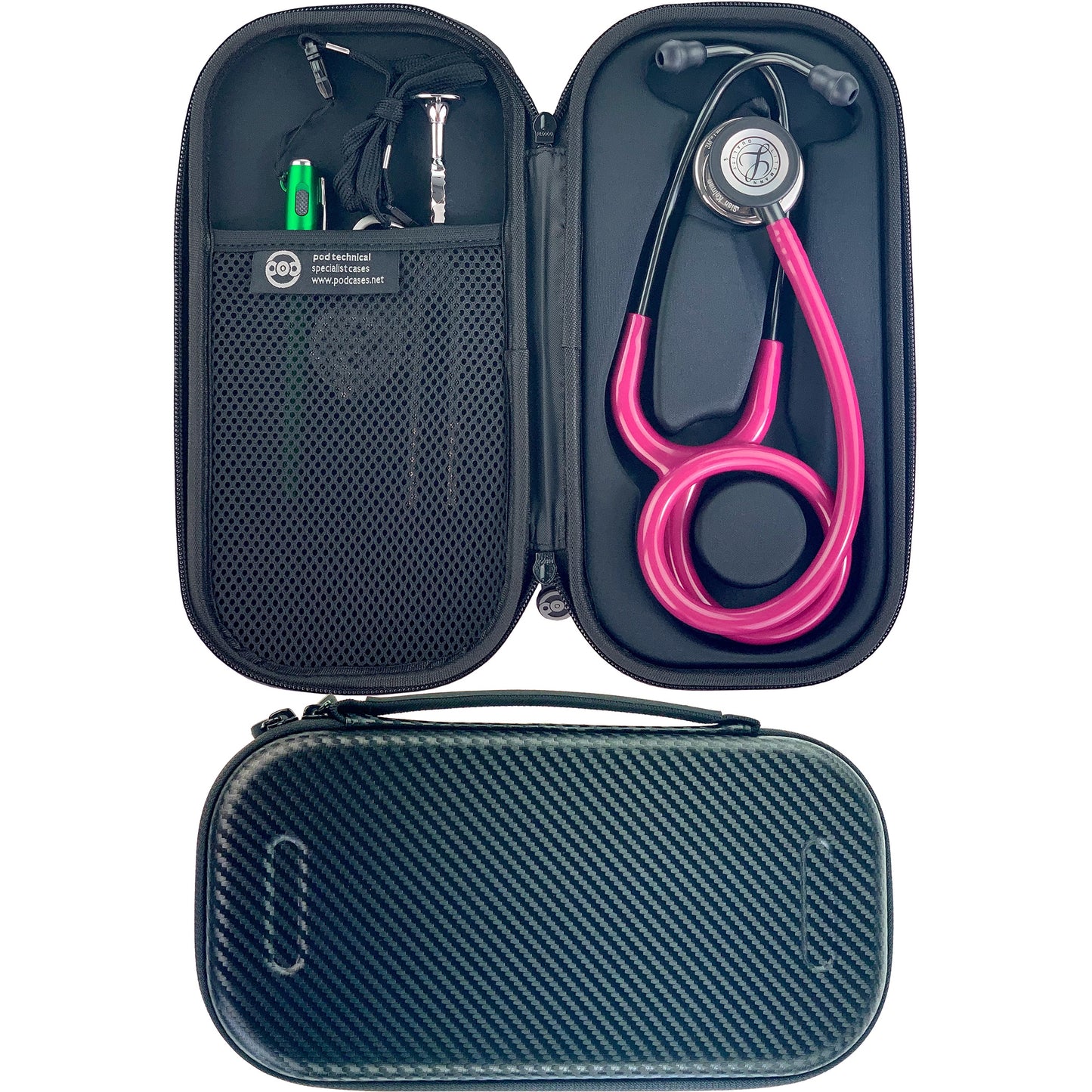 Pod Technical Classicpod Micro Stethoscope Case for Littmann Classic Stethoscopes - Carbon Pod Technical